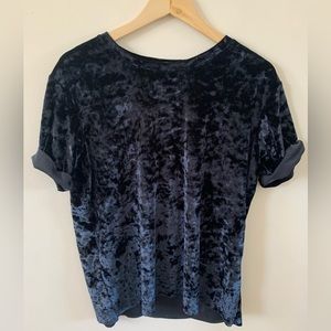 Navy crushed velvet tee